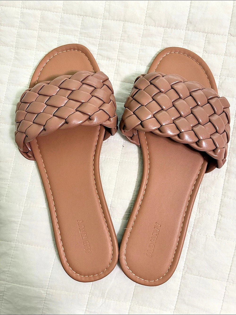 Old Navy Faux-Leather Puffy Braided Sandals Brown